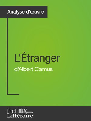 cover image of L'Étranger d'Albert Camus (Analyse approfondie)